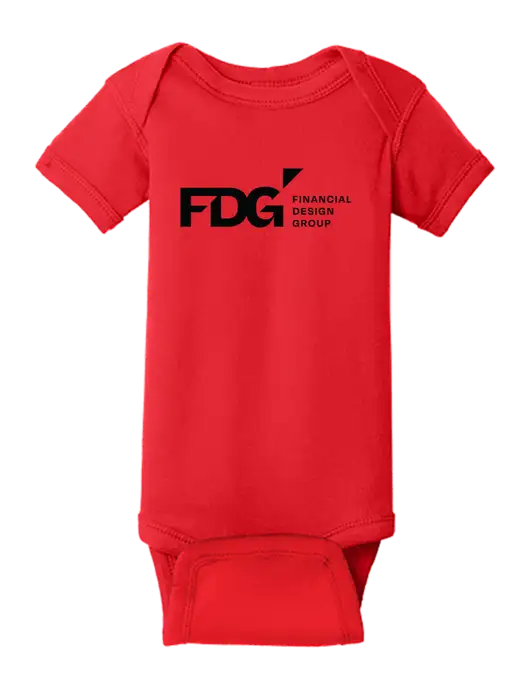 Rabbit Skins Red Infant Short Sleeve Baby Rib Bodysuit w/FDG Logo