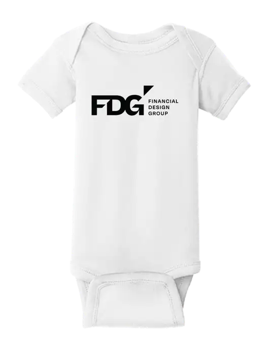 Rabbit Skins White Infant Short Sleeve Baby Rib Bodysuit w/FDG Logo