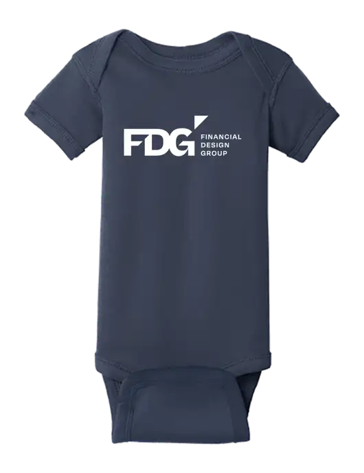 Rabbit Skins Navy Infant Short Sleeve Baby Rib Bodysuit w/FDG Logo