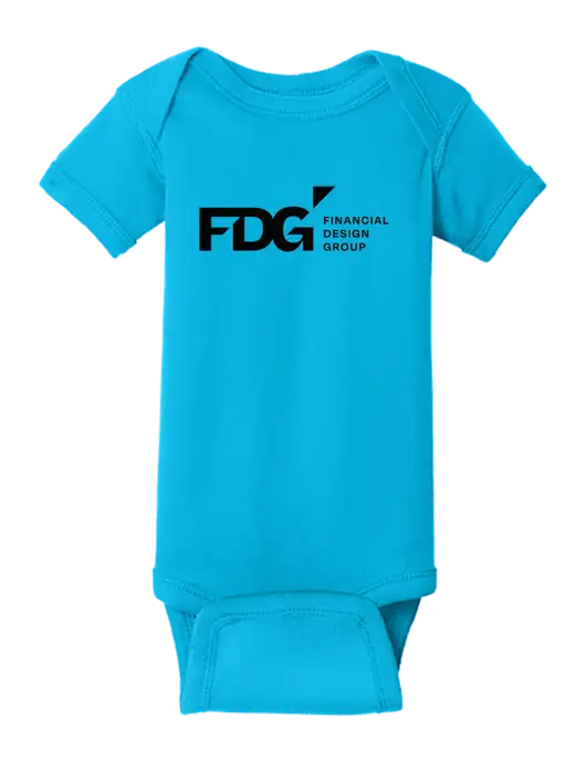 Rabbit Skins Turquoise Infant Short Sleeve Baby Rib Bodysuit w/FDG Logo