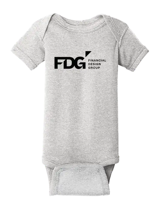 Rabbit Skins Light Grey Heather Infant Short Sleeve Baby Rib Bodysuit w/FDG Logo