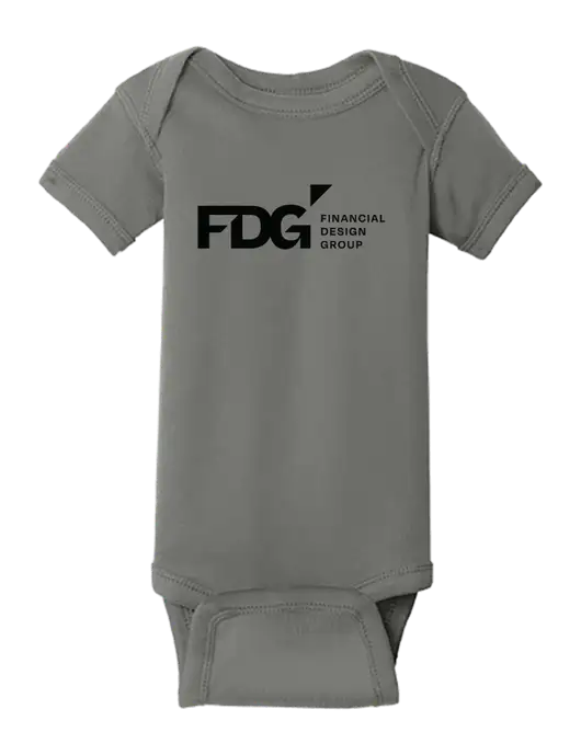 Rabbit Skins Charcoal Infant Short Sleeve Baby Rib Bodysuit w/FDG Logo