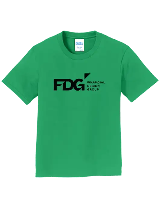 Youth Ring Spun Kelly Green 4.5 oz T-Shirt w/FDG Logo