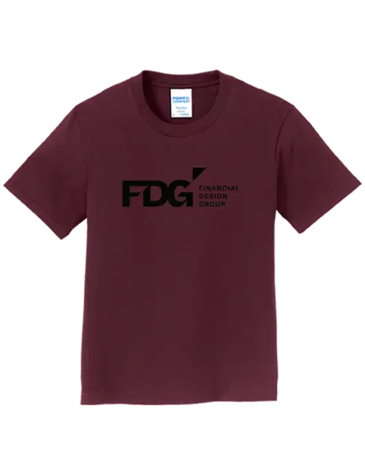 Youth Ring Spun Maroon 4.5 oz T-Shirt w/FDG Logo
