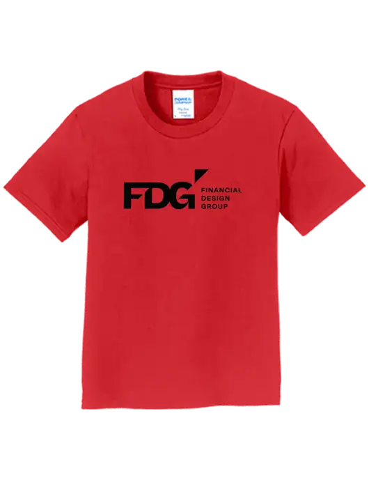 Youth Ring Spun Bright Red 4.5 oz T-Shirt w/FDG Logo