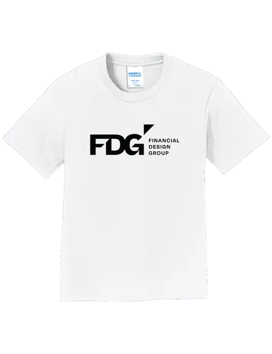 Youth Ring Spun White 4.5 oz T-Shirt w/FDG Logo